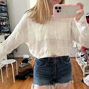 Cropped, lightweight sweatshirt